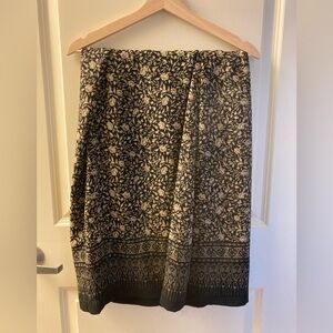 Floral Semi-wrap Midi Skirt